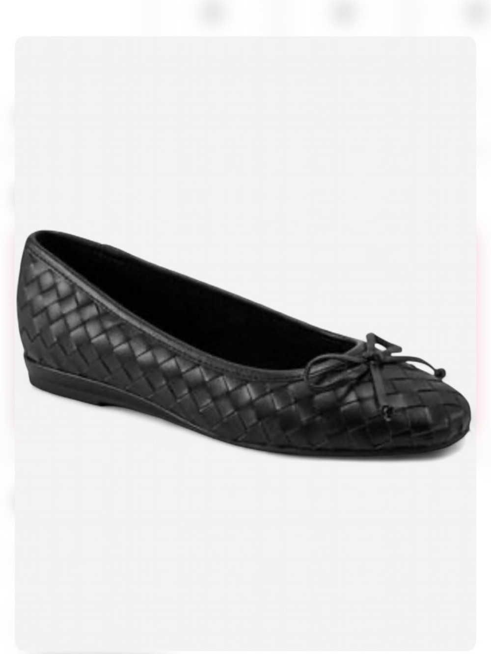 Easy Spirit Black Woven Bow Ballet Flats No Box